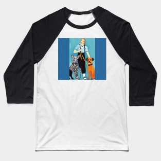 Girl walking her dogs Baseball T-Shirt